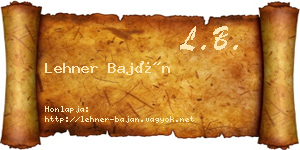 Lehner Baján névjegykártya